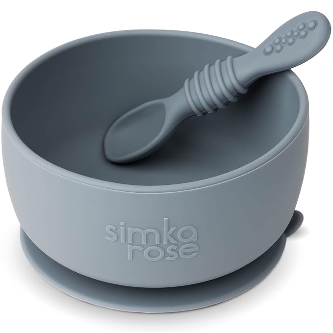 Simka Rose Baby Bowl and Spoon Set, Suction Bowls by simkarose