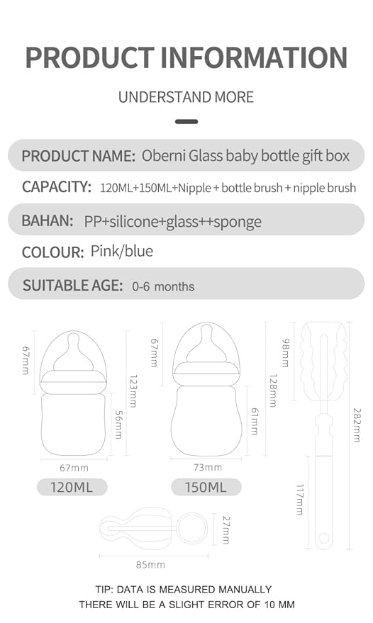 FarBrand Newborn Baby Bottle Starter Kit – Glass Baby Bottles 0-12 Months - Image 7