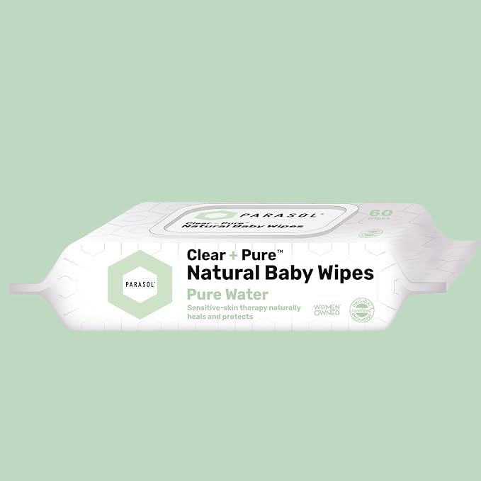 Parasol Clean+Pure Natural Baby Wipes, 99.9% Reverse-Osmosis Water, pH Balanced - Image 3