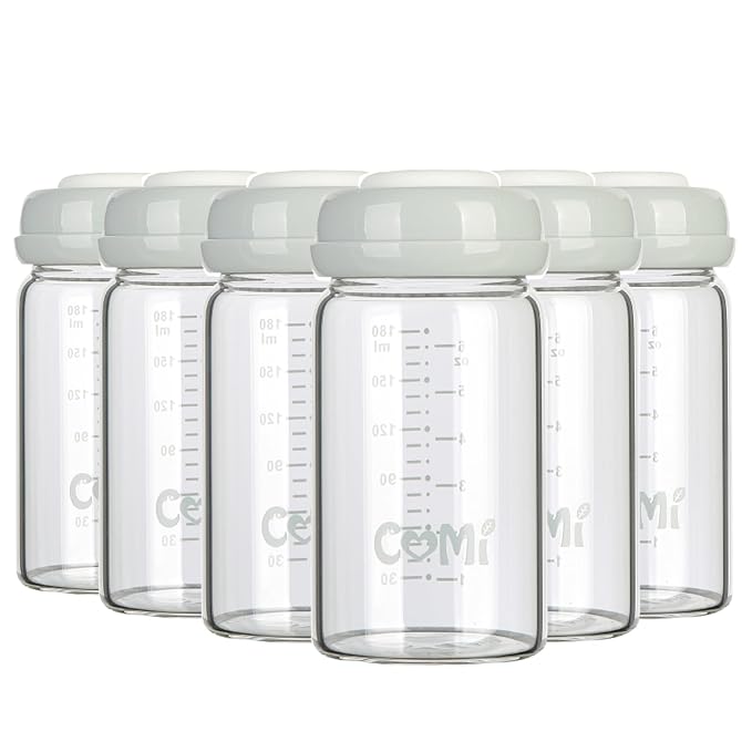 COMI Wide Neck Glass Breastmilk Collection n Storage Bottle, 6oz by COMI