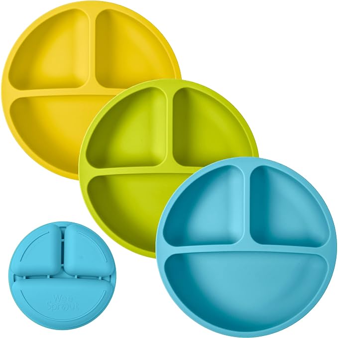 WeeSprout Silicone Plates for Babies & Toddlers 100% Food-Grade Dishes for Self by WeeSprout