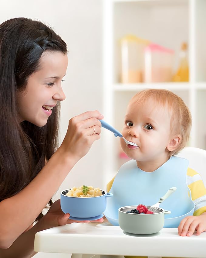 Baby Suction Bowls 4-Pack, 2-in-1 Stainless Steel 304 Toddler Bowl & Removable - Image 5
