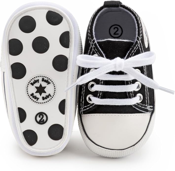 Meckior Baby Girls Boys Canvas Sneakers Soft Sole High-Top Ankle Infant First - Image 4