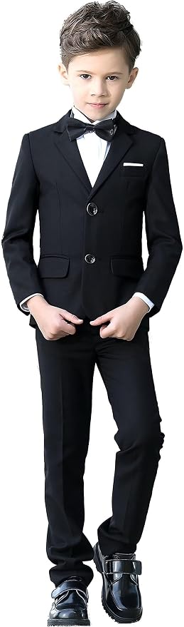 YuanLu Boys Suit for Kids Tuxedo Wedding Ring Bearer Outfit, 5 Piece Boy Slim by YuanLu