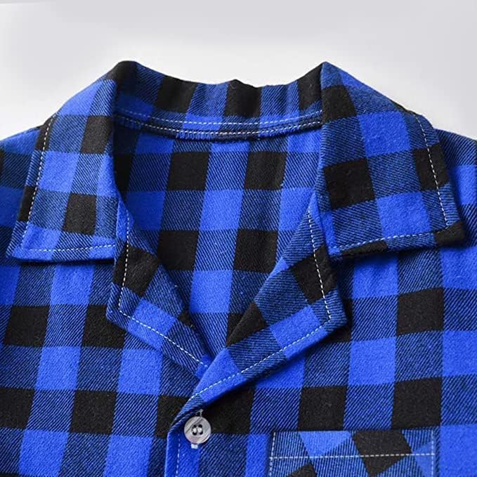 Schbbbta Kids Pajamas Set, Plaid Button Down Pjs - Image 4