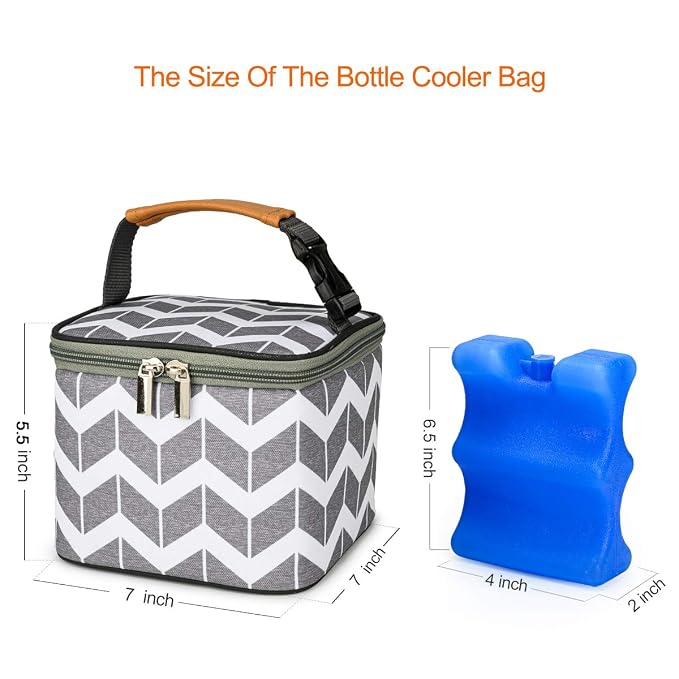 BreastMilk Cooler Bag with Ice Pack Fits 4 Large Baby Bottles Up to 5 Ounce - Image 6