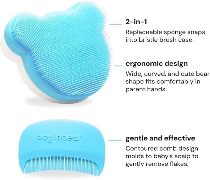 oogiebear Cradle Cap Brush Kit for Babies – Gentle and Safe Scalp Massage Care - Image 2