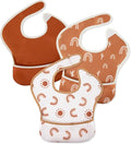 Mess Proof Baby Bib 3 Pack, Waterproof Led Weaning Baby Feeding Bibs by CivaruaKids
