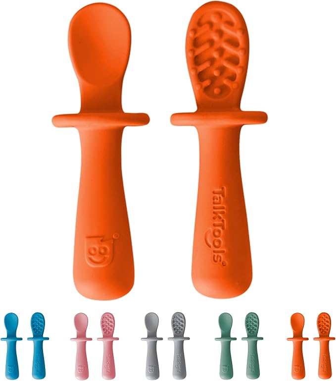 TalkTools ITSY Tiny Silicone Spoons – Twin Pack Soft Silicone Self-Feeding by TalkTools