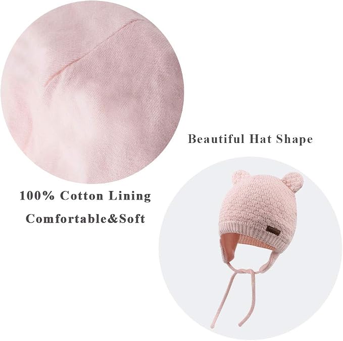 XIAOHAWANG Baby Hat Cute Bear Toddler Earflap Beanie Warm - Image 5