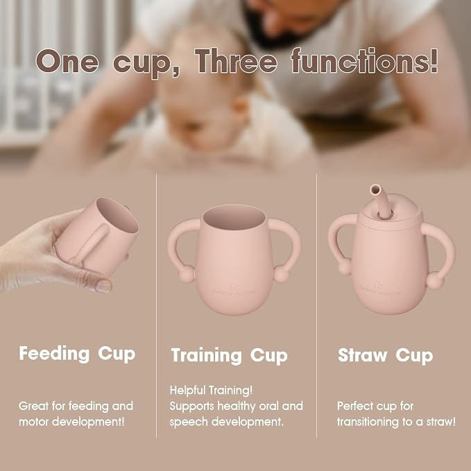 Cuddle Campus 100% Silicone Baby Training Cup, Shatterproof Toddler Sippy Cups - Image 2