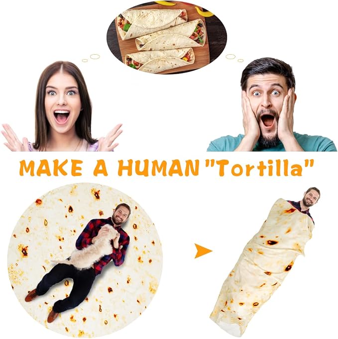 Lhedon Tortilla Blanket Adult Size 80 Inches, Blankets Queen Size Birthday Gifts - Image 3