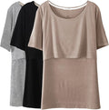 Smallshow Women's Maternity Nursing Tops Short Sleeve Breastfeeding Clothes by Smallshow