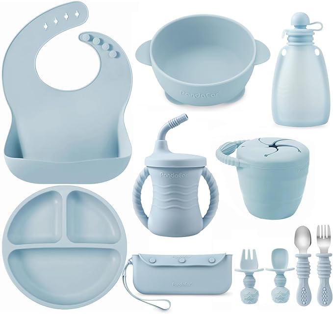PandaEar Silicone Baby Feeding Set | 11PCS Baby Led Weaning Supplies Self by PandaEar