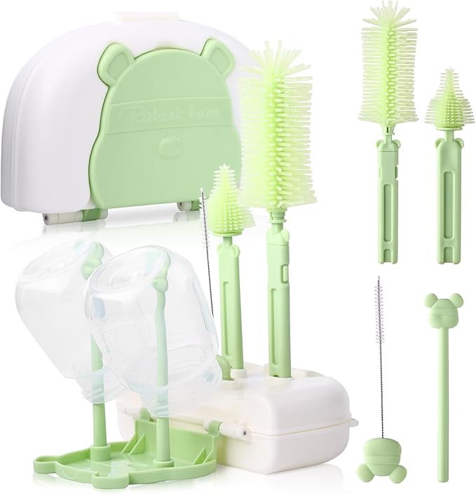 Baby Bottle Cleaner Brush Set Travel Baby Bottle Cleaning Kit Toddler Cleaning by Hranio