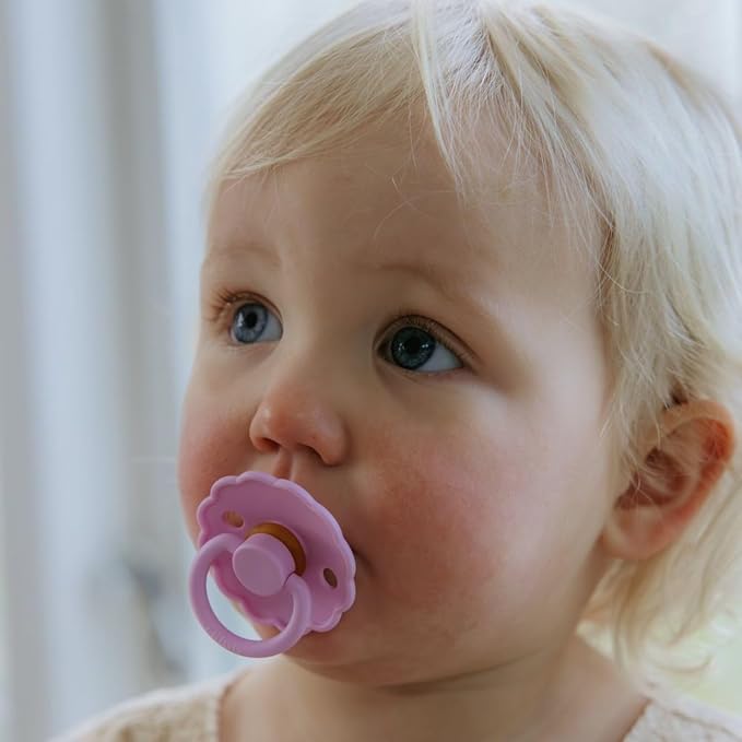 FRIGG Natural Rubber Baby Pacifier 4-Pack Rosy Romance | Made in Denmark | - Image 3