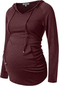 GINKANA Maternity Hoodie Long Sleeves Shirts Casual Maternity Top Pregnancy by GINKANA