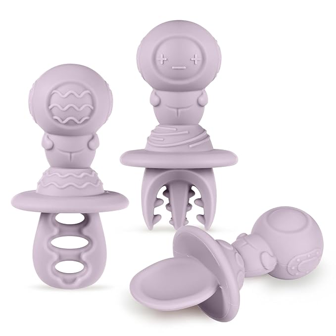 Haakaa Astronaut Beginner Silicone Cutlery Set – Toddler Spoons Self Feeding by haakaa