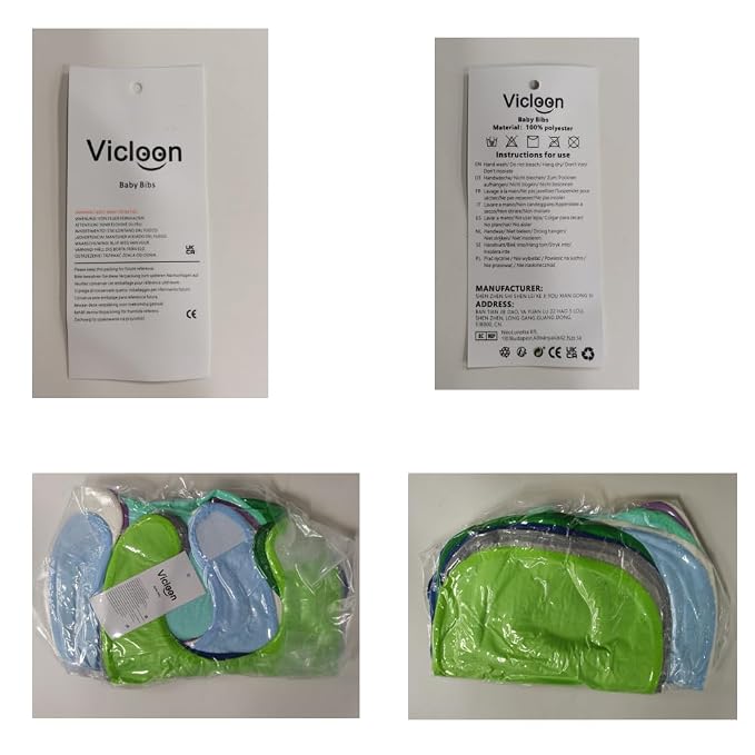 Vicloon Baby Bibs, Baby Bibs for Girls & Boys, Terry Drool Cotton Bibs - Image 8