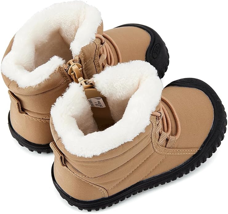 BMCiTYBM Toddler Baby Snow Boots Winter Shoes Boys Girls Cold Weather Baby Faux - Image 4