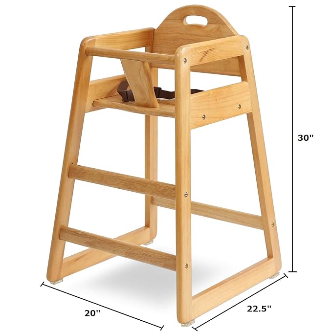 Wooden High Chair for Baby & Toddler – Restaurant-Style Stackable HighChair - Image 6