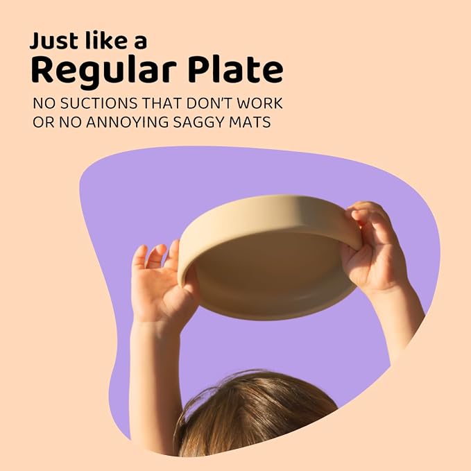 APLAINR Solid Plate, Weighted Baby Toddler Plate, Silicone Plates - Image 7