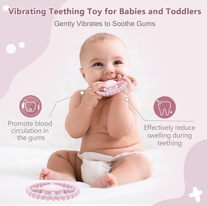 Vibrating Sensory Teething Toys, Soothing Chew Ring - Image 4