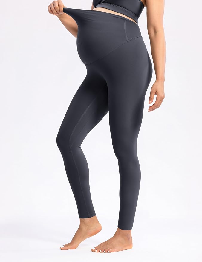 POSHDIVAH Women's Creamluxe Maternity Leggings 25"/28" Over The Belly Pregnancy - Image 5