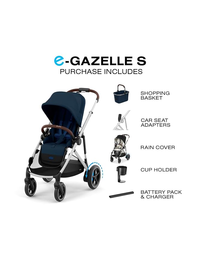 Cybex e-Gazelle S Electronic Assist Stroller – Gazelle S Single-to-Double - Image 7