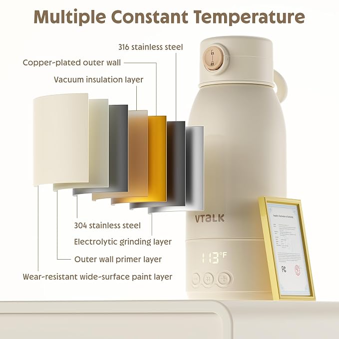 Portable Bottle Warmer for Travel, 17.5 OZ Large Capacity Baby Milk Warmer for - Image 7