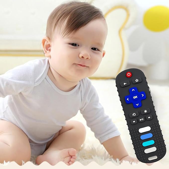 2-Pack Baby Teething Toys-TV Remote Control Shape Silicone Infants Teething Toys - Image 6