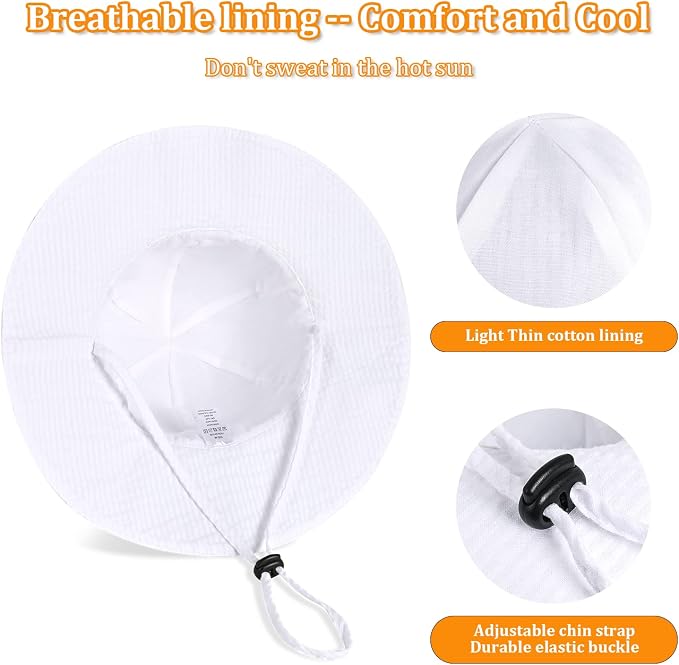 Baby Girl Sun Hat with UPF 50+ Outdoor Adjustable Beach Hat with Wide Brim - Image 3