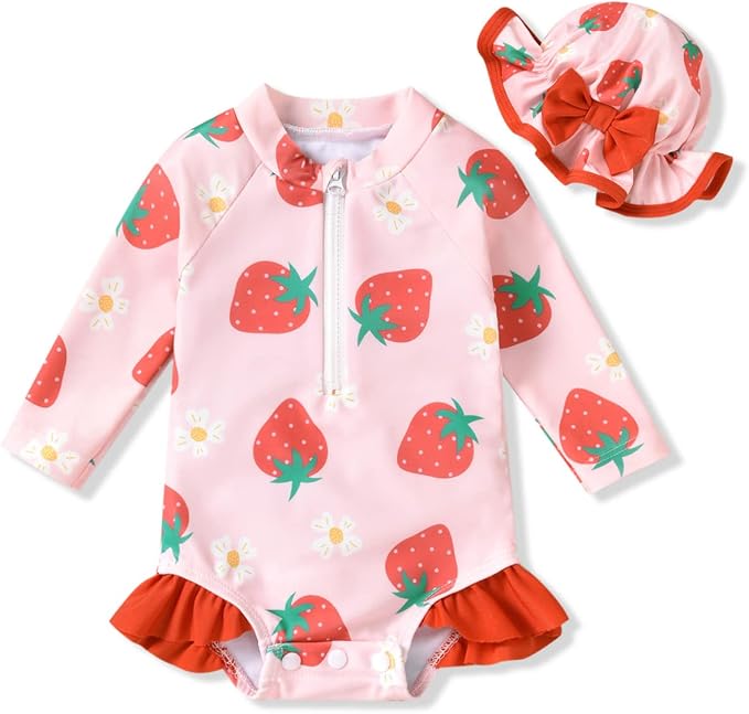 Aalizzwell Baby Girls Long Sleeve One Piece Swimsuit by Aalizzwell