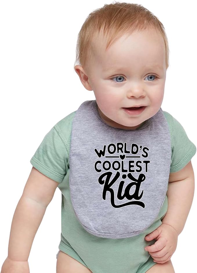 World's Coolest Kid Funny Cute Humor Infant Premium Jersey Baby Bib - Image 3