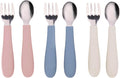 WeeSprout Toddler Utensils, 3 Forks & 3 Spoons, 18/8 Stainless Steel & Food by WeeSprout