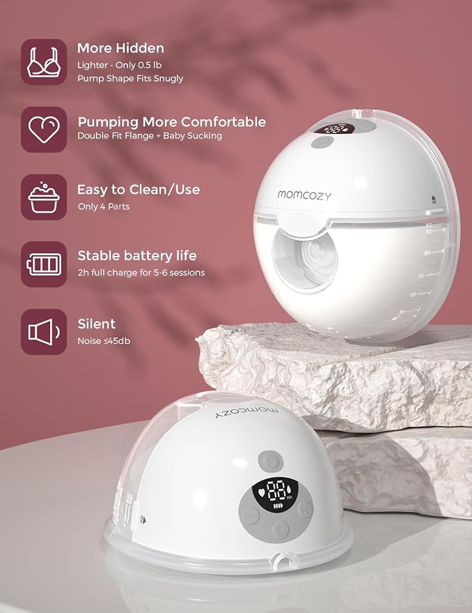 Momcozy M5 Hands-Free Wearable Breast Pump, Double-Sealed Flange - Image 2