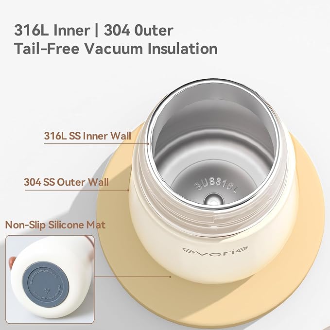Evorie Leak Proof Vacuum Insulated Water Bottle, 316L Stainless Steel Sippy Cup - Image 7