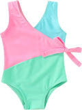 Happy Town Toddler Swimsuit Girl One Piece Bathing Suit Color Block Swimwear by HappyTown