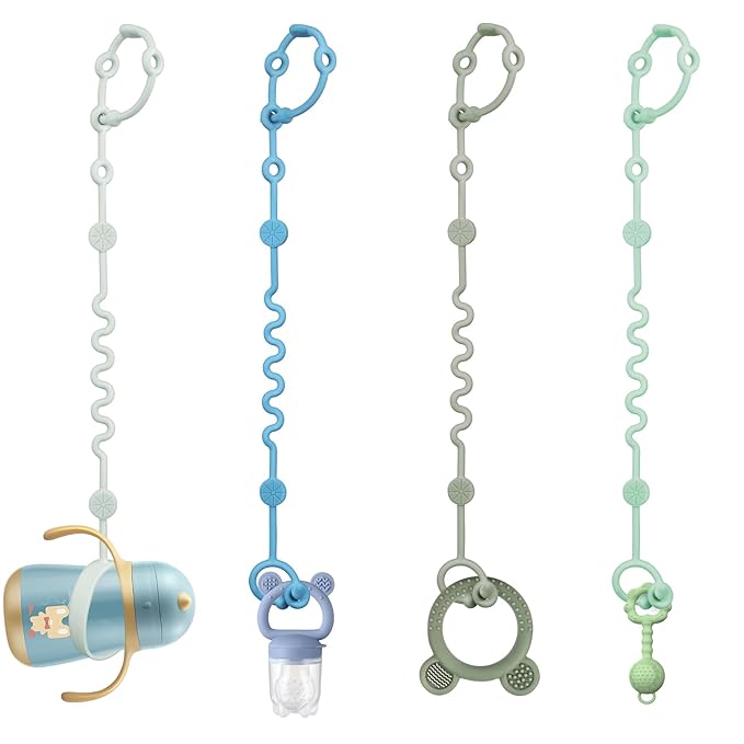 Toy Straps for Baby, Adjustable Toy Holder for Stroller Accessories, Silicone by LittleHugs