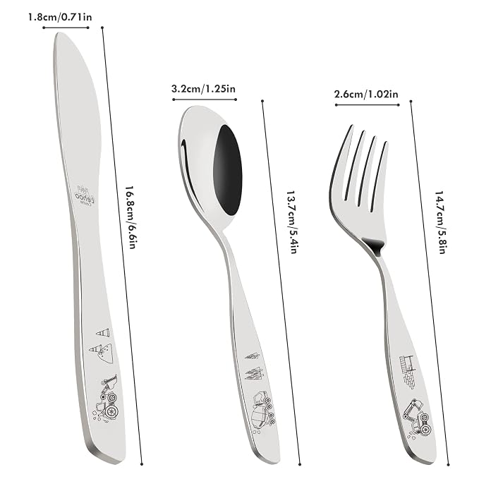 Lehoo Castle Kids Silverware Stainless Steel, Safe Children Flatware, Toddler - Image 7
