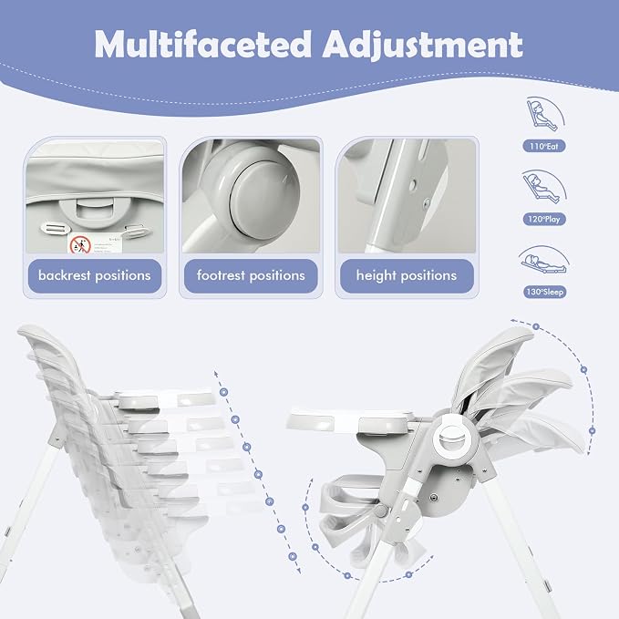 4 in 1 High Chairs for Babies and Toddlers, Convertible Foldable Baby High - Image 2