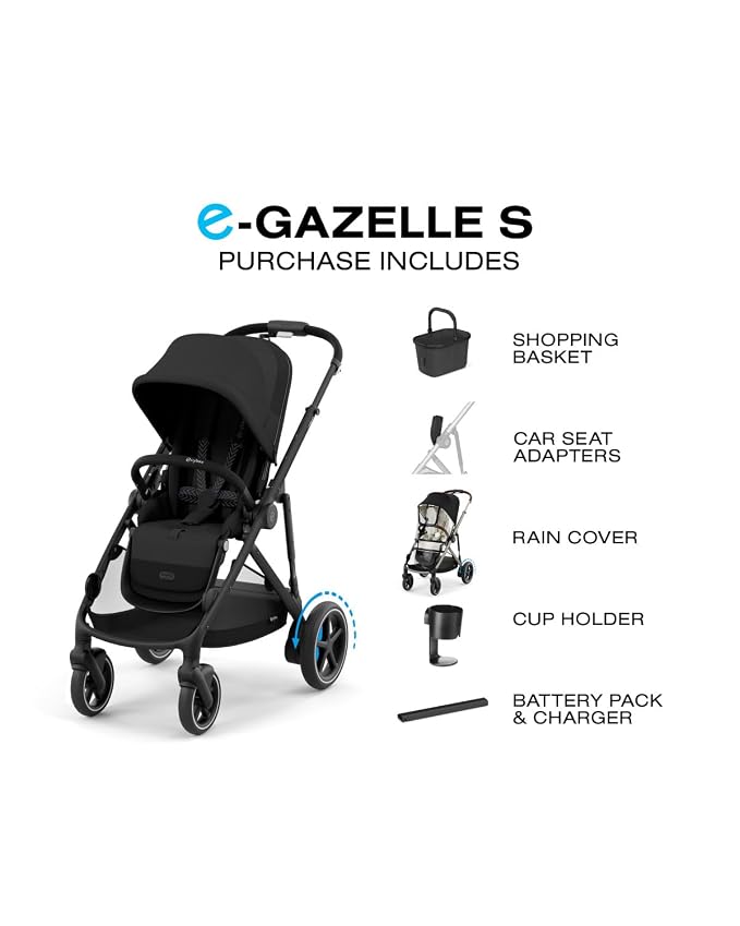 Cybex e-Gazelle S Electronic Assist Stroller – Gazelle S Single-to-Double - Image 7