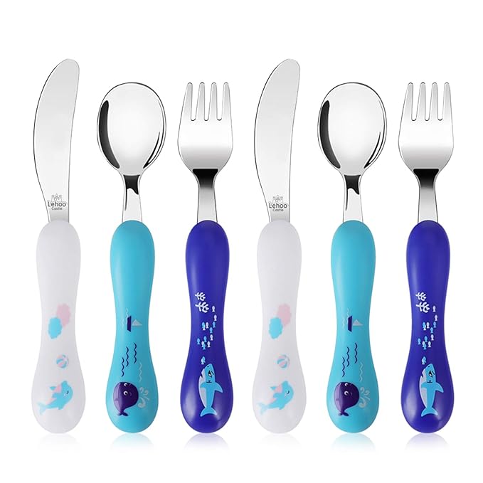 Lehoo Castle 6 Pieces Toddler Utensils, Kids Silverware by LehooCastle
