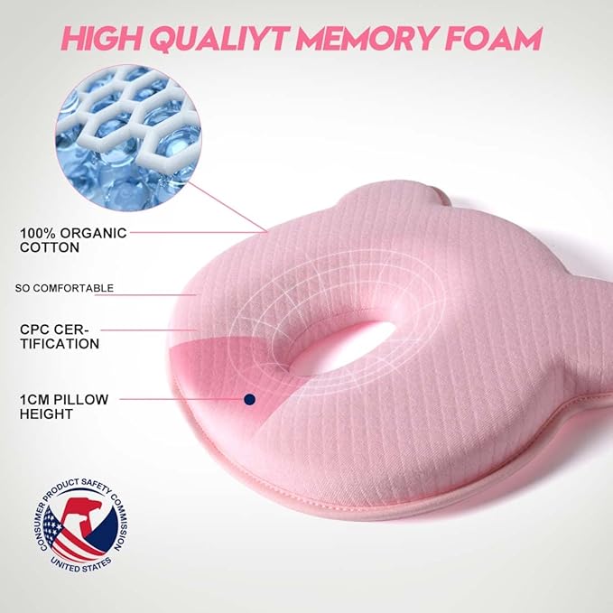 Memory Foam Travel Pillow, Portable Cute Cartoon Bear Soft and Cozy Pillow - Image 2