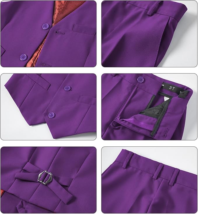Boys Vest Set Formal Dress Suits Wedding Outfit Dresswear - Image 5