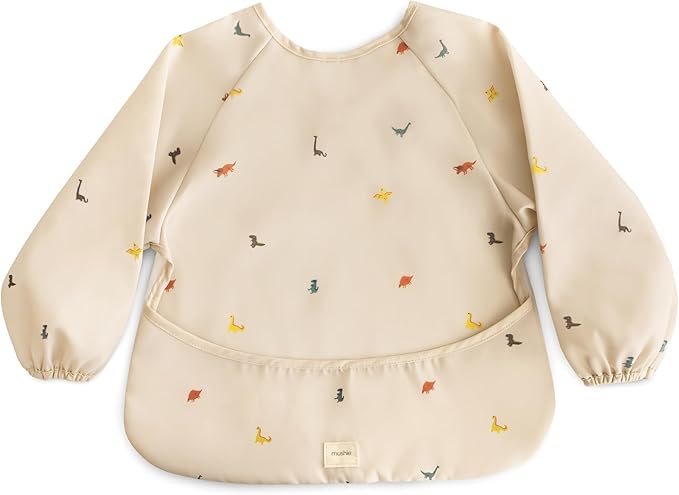 mushie Long Sleeve Baby Bib | Water Resistant Adjustable Fit by mushie