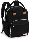 RUVALINO Diaper Bag Backpack, Large Capacity, Waterproof, Deep Black by RUVALINO
