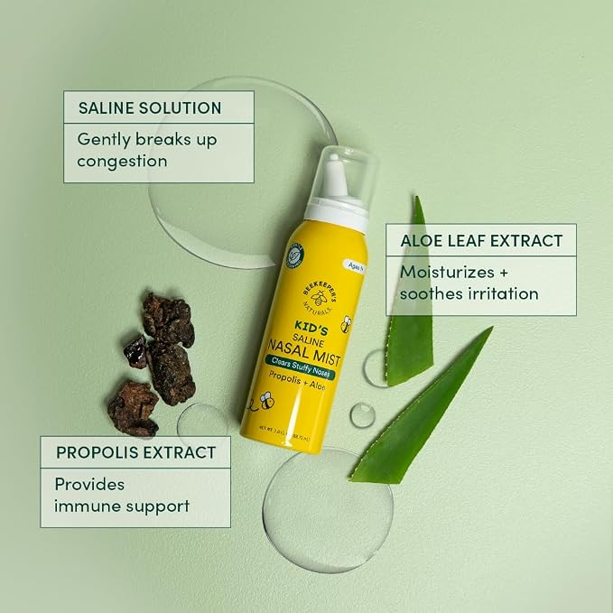 Kids' Saline Nasal Mist by Beekeeper's Naturals, Nasal Spray - Image 6