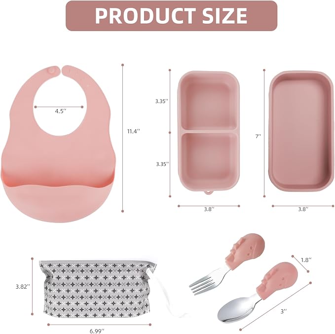 Travel Silicone Baby Feeding Set - Image 4