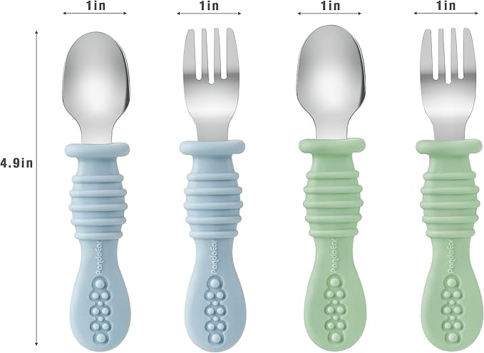 PandaEar Silicone Baby Feeding Set| 2 Pack Silicone Divided Suction Plate and 2 - Image 7